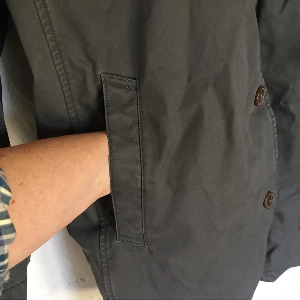 The Gap Dark Gray Lightweight Trench Coat, Size L - Picture 6 of 11